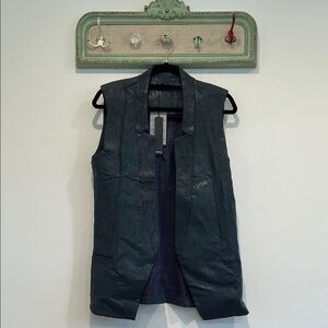 KRISA x REVOLVE Stylish steel blue Sleeveless Vest midi length new w tags